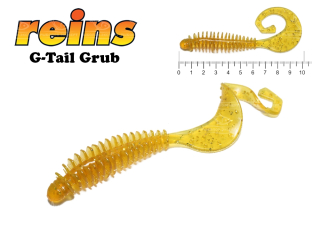 Силікон Reins G-Tail Grub 4,0" col.430 Motor Oil Gold Flake